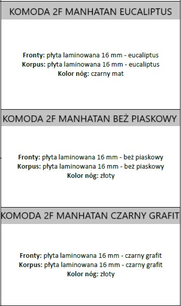 Komoda 2F MANHATAN Komoda 2F MANHATAN