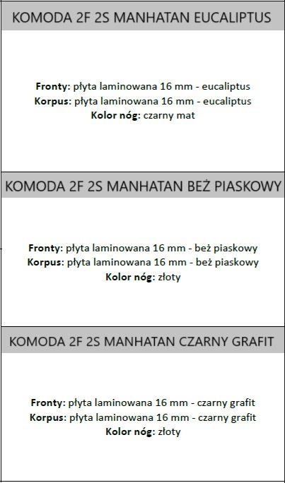Komoda 2F 2S MANHATAN Komoda 2F 2S MANHATAN